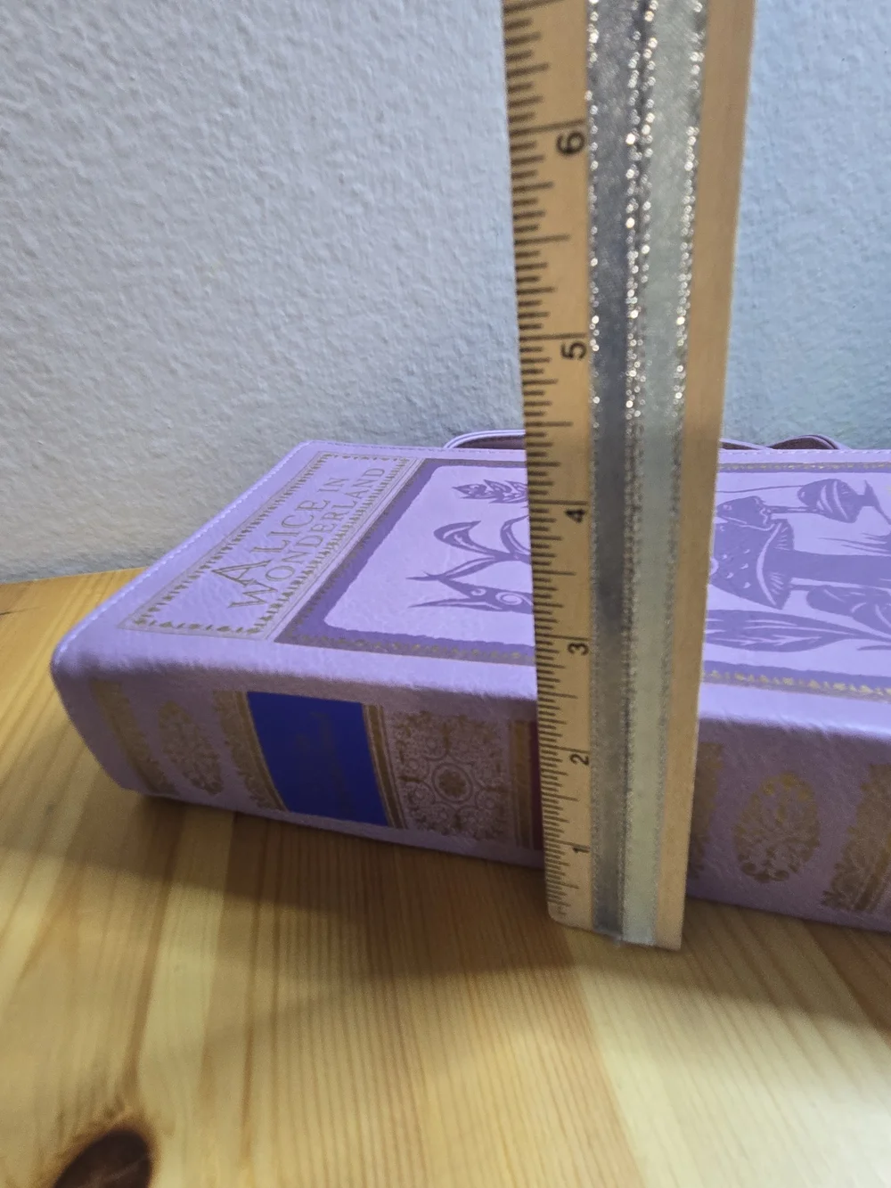 Alice in Wonderland Lavender Book-Shaped Crossbody Bag